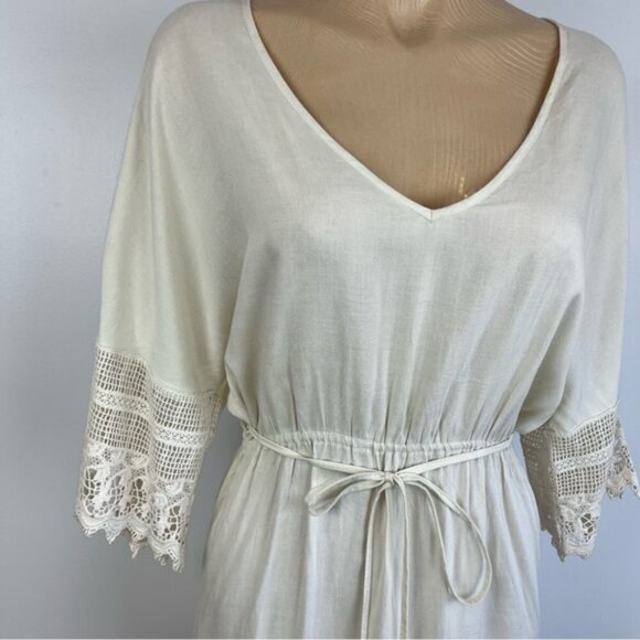2CHILLIES Swimwear Australia Cover Boho Cream Crochet Sleeve Cover Up - Picture 3 of 13
